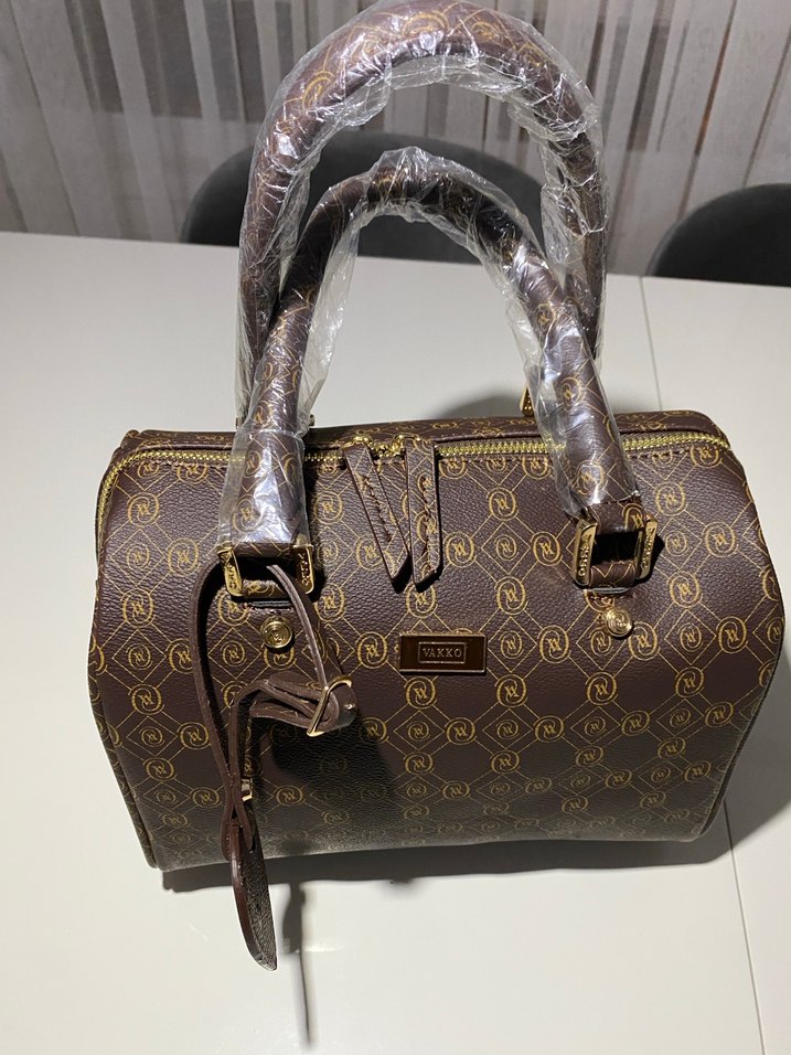 Kahverengi Baskılı Deri Kadın Çanta - Görsel 3