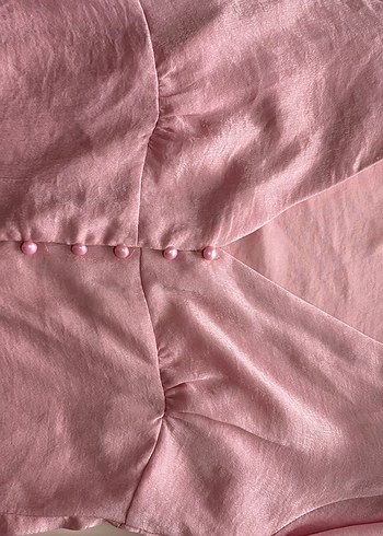 Kadın Saten Pembe gömlek - Görsel 2