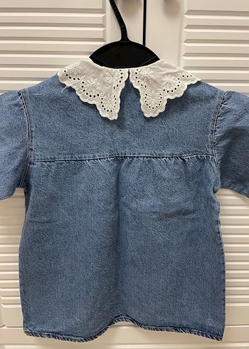 Kız Çocuk Nakışlı Kot Elbise - Görsel 2