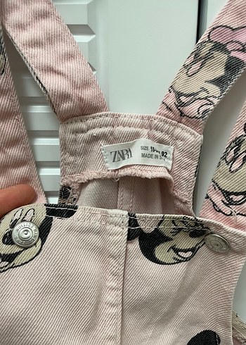 Kız Çocuk Pembe Baskılı Askılı Elbise - Görsel 3