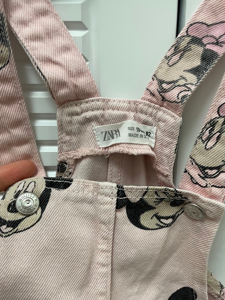 Kız Çocuk Pembe Baskılı Askılı Elbise - Görsel 3