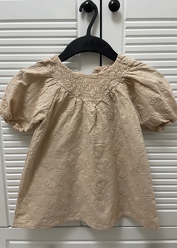 Kız Çocuk Keten Nakışlı Fırfırlı Elbise - Görsel 2