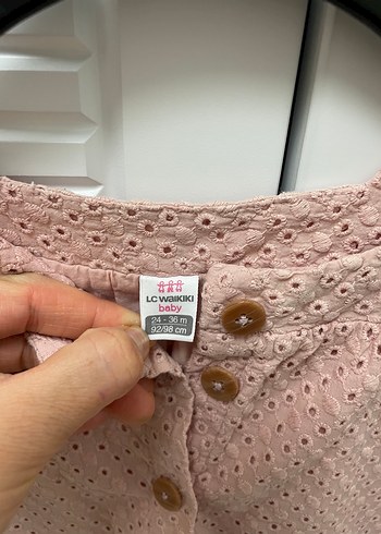 Kız Çocuk Düğmeli Pembe Bohem Elbise - Görsel 3