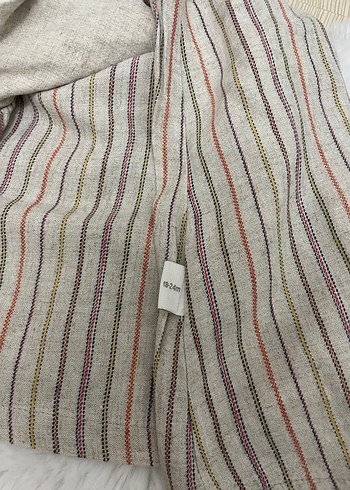 Kız Çocuk Bej Keten Elbise - Görsel 4