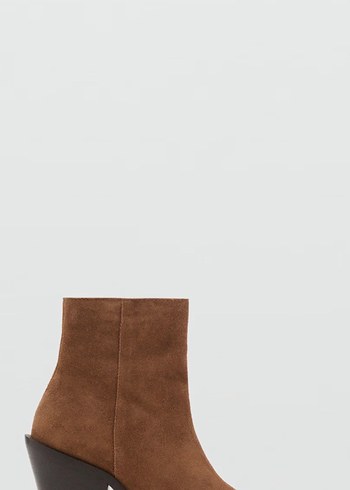 Kahverengi Süet Kadın Topuklu Bot - Görsel 5