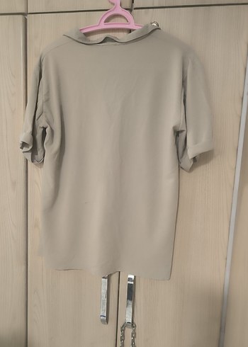 Bej Rahat Kesim Kısa Kollu Kadın Takımı - Görsel 2