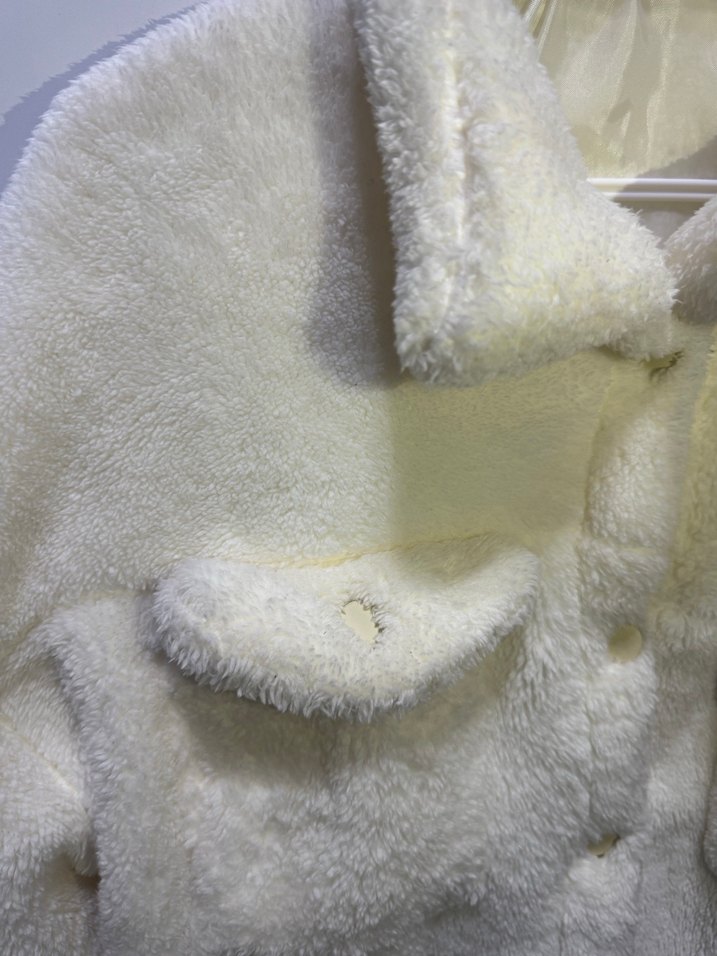 Beyaz Peluş Kadın Ceket - Görsel 3