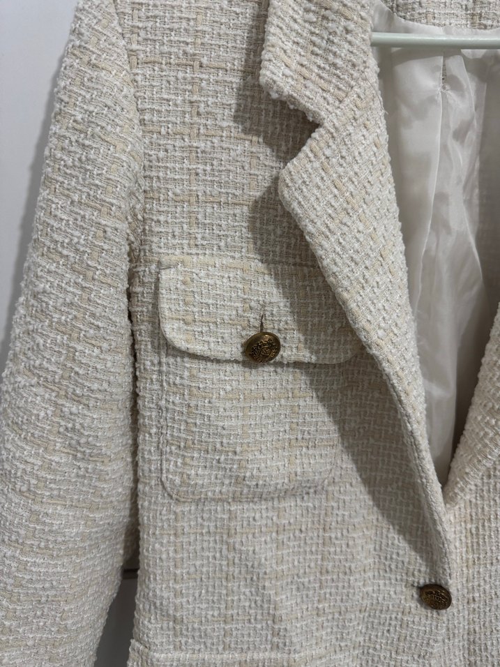 Bej Midi Kadın Blazer Ceket  - Görsel 2