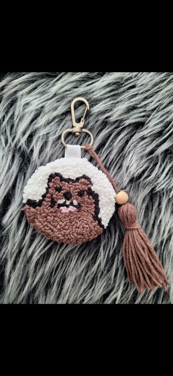 Bohem Gri Püsküllü Kadın Anahtarlık - Görsel 2