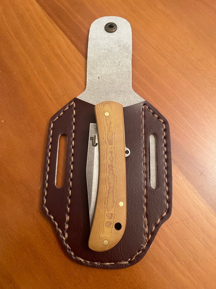 Bordo Katlanır Bıçak ve Deri Kılıf hediyeli - Görsel 2