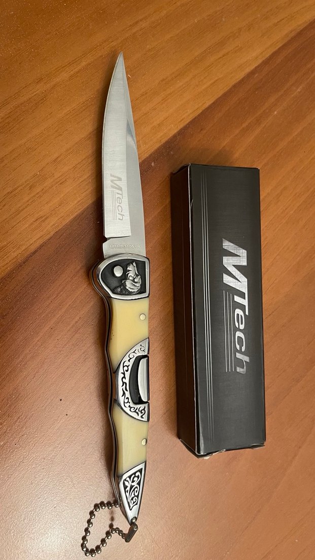 Bej Parlak Katlanabilir Cep Bıçağı MTECH - Görsel 3