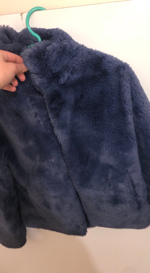 Kadın Lacivert Kürk Detaylı Midi Mont - Görsel 5