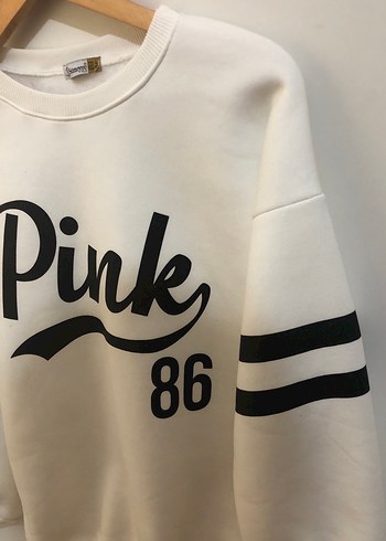 Pembe Baskılı Oversize Sweatshirt - Görsel 4