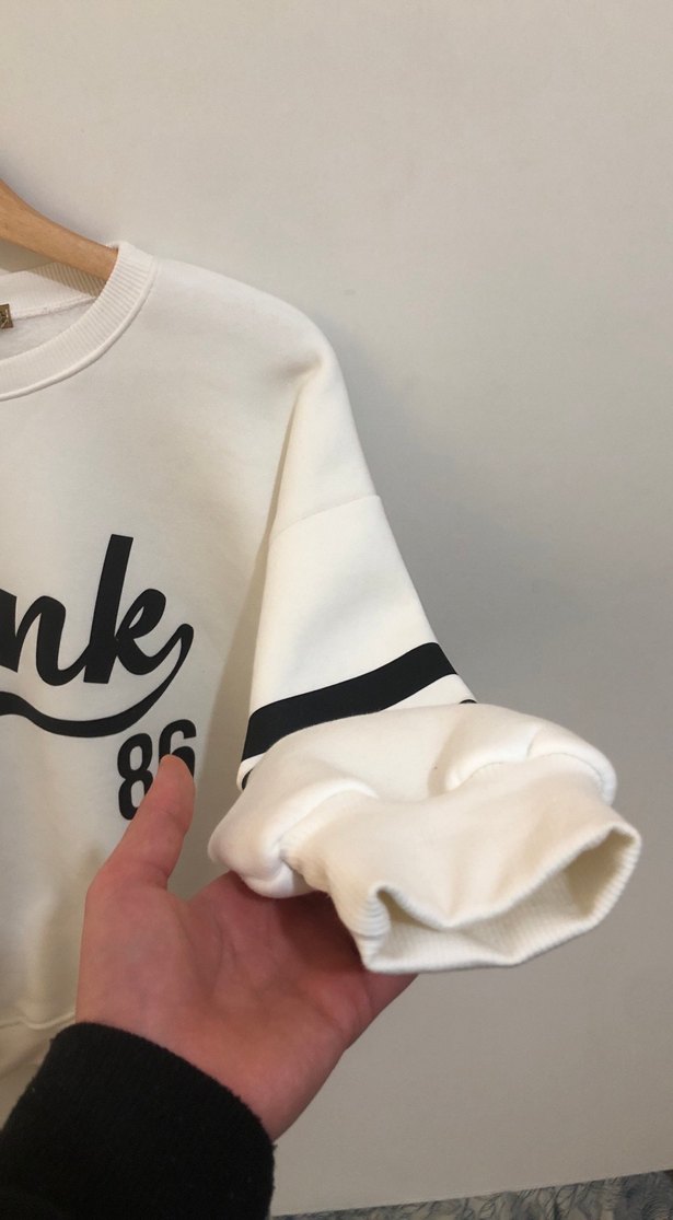 Pembe Baskılı Oversize Sweatshirt - Görsel 5