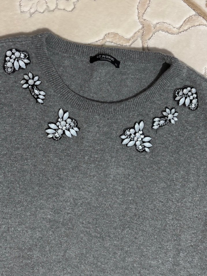 Lcw Gri Kadın Triko Kazak - Görsel 2