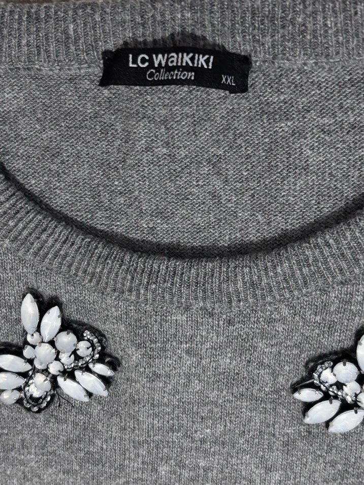 Lcw Gri Kadın Triko Kazak - Görsel 3