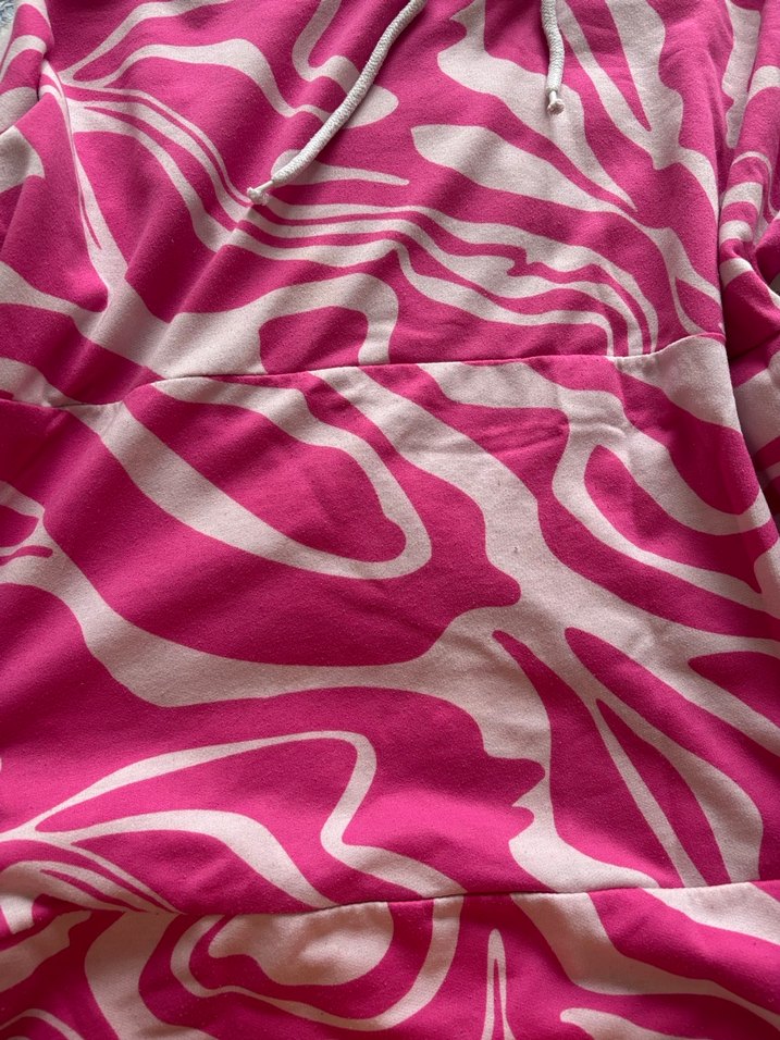 Pembe Batik Desenli Kapüşonlu Sweatshirt - Görsel 2