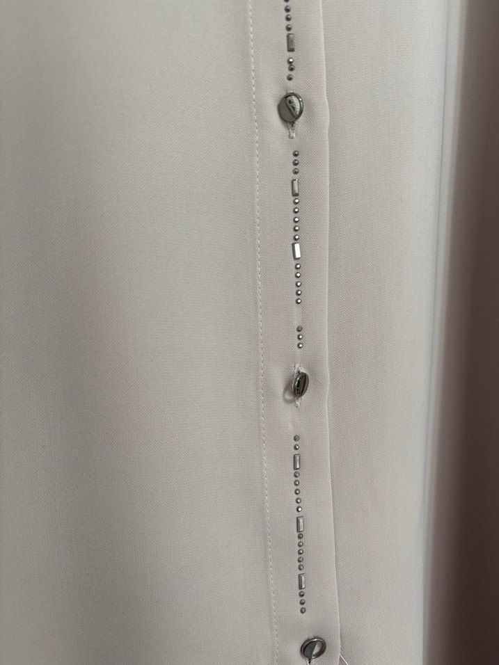 Bej Düğmeli Uzun Kollu Salaş Tunik - Görsel 2