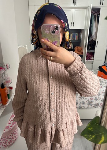 Bej Triko Midi Takım Kadın Giyim - Görsel 2