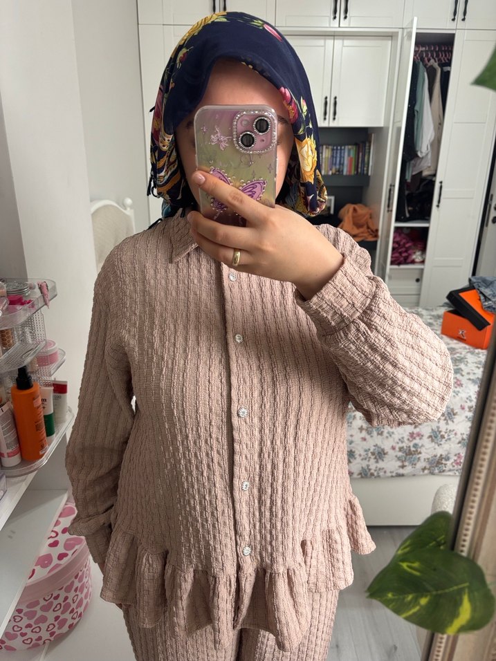 Bej Triko Midi Takım Kadın Giyim - Görsel 2