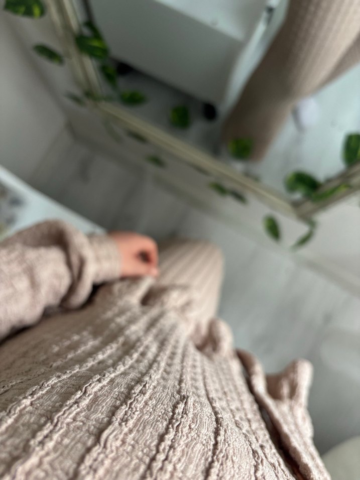 Bej Triko Midi Takım Kadın Giyim - Görsel 4