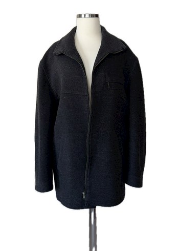 Gri Erkek Midi Boy Fermuarlı Ceket - Görsel 3