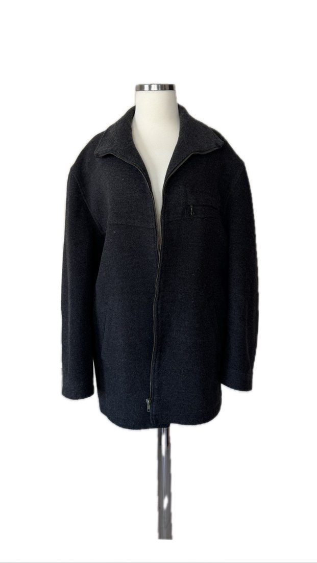 Gri Erkek Midi Boy Fermuarlı Ceket - Görsel 3