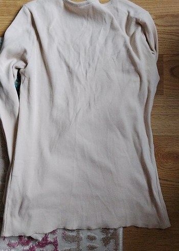 Kadın Beyaz Keten V Yaka Uzun Kollu Gömlek - Görsel 3