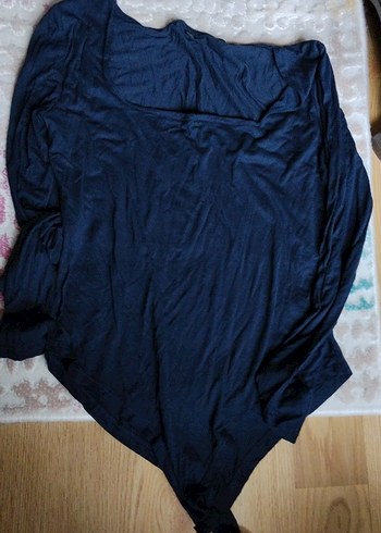 Kare Yaka Lacivert çıtçıtlı body - Görsel 2