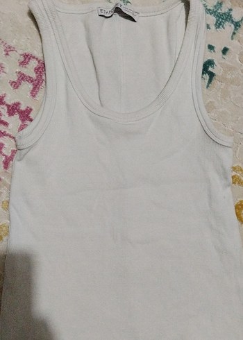 Beyaz Pamuklu Kadın Atlet - Görsel 2