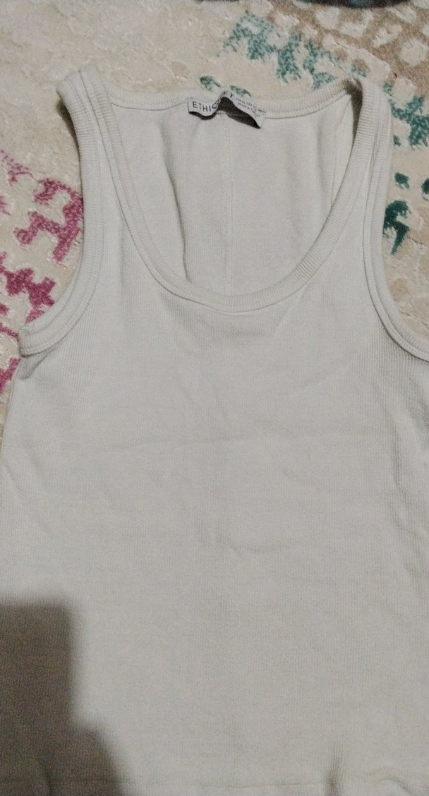 Beyaz Pamuklu Kadın Atlet - Görsel 3