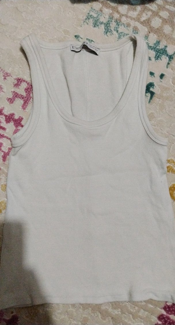 Beyaz Pamuklu Kadın Atlet - Görsel 2