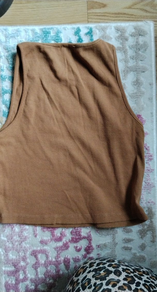 Kahverengi Kadın Pamuklu Kolsuz Atlet - Görsel 2