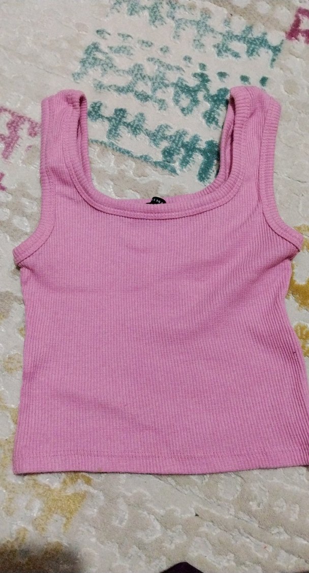 Pembe Örme Kadın Atlet - Görsel 3