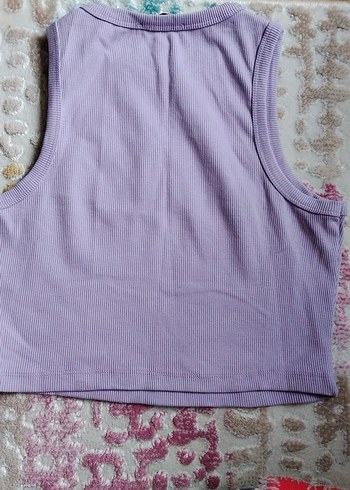 Mor Kadın Kolsuz Fitilli Atlet - Görsel 2