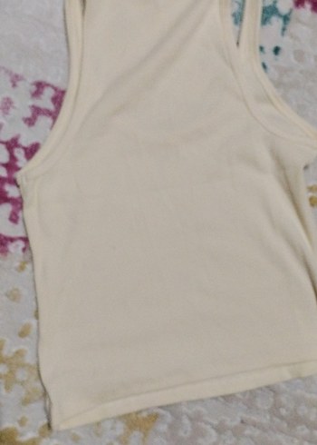 Sarı Pamuklu Askısız Kadın Atlet - Görsel 3