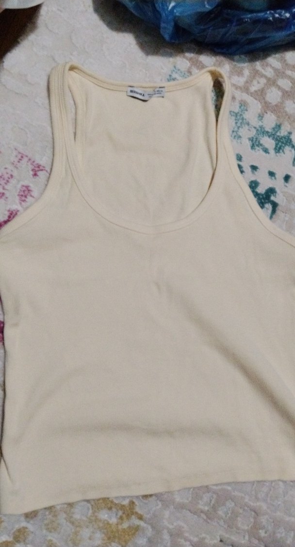 Sarı Pamuklu Askısız Kadın Atlet - Görsel 2