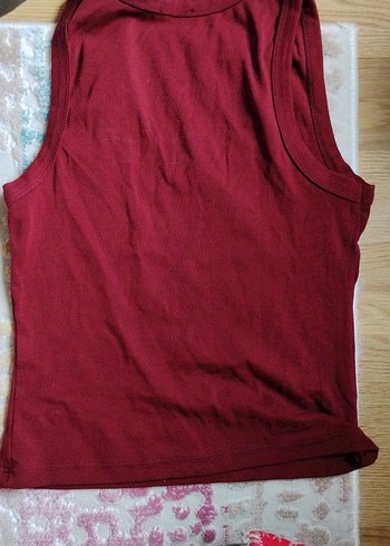 Bordo V Yaka Kolsuz Kadın Atlet - Görsel 2