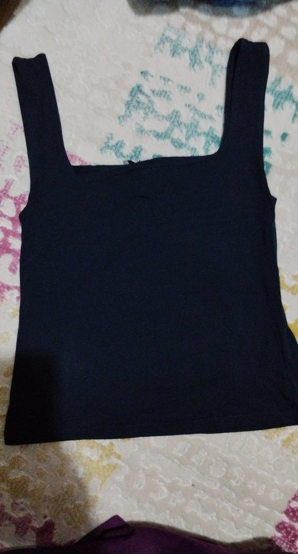 Kadın Lacivert Kare Yaka Atlet - Görsel 3