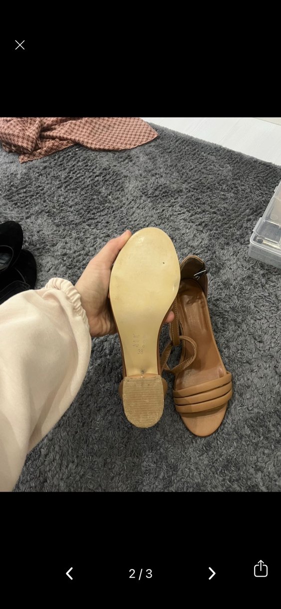 Bej Süet Kadın Dolgu Topuklu Sandalet - Görsel 3