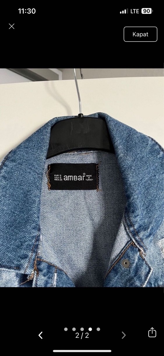 Kadın Mavi Denim Midi Ceket Düğmeli - Görsel 2