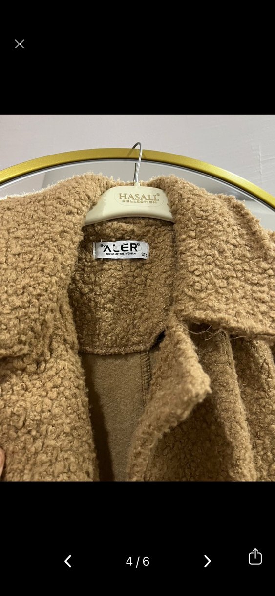 Kahverengi Uzun Peluş Kadın Kaban - Görsel 3