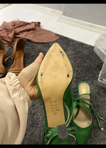 Yeşil Stiletto Topuklu Kadın Ayakkabı - Görsel 2