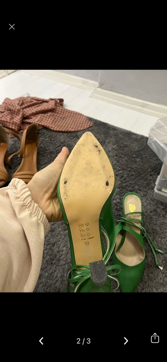 Yeşil Stiletto Topuklu Kadın Ayakkabı - Görsel 2