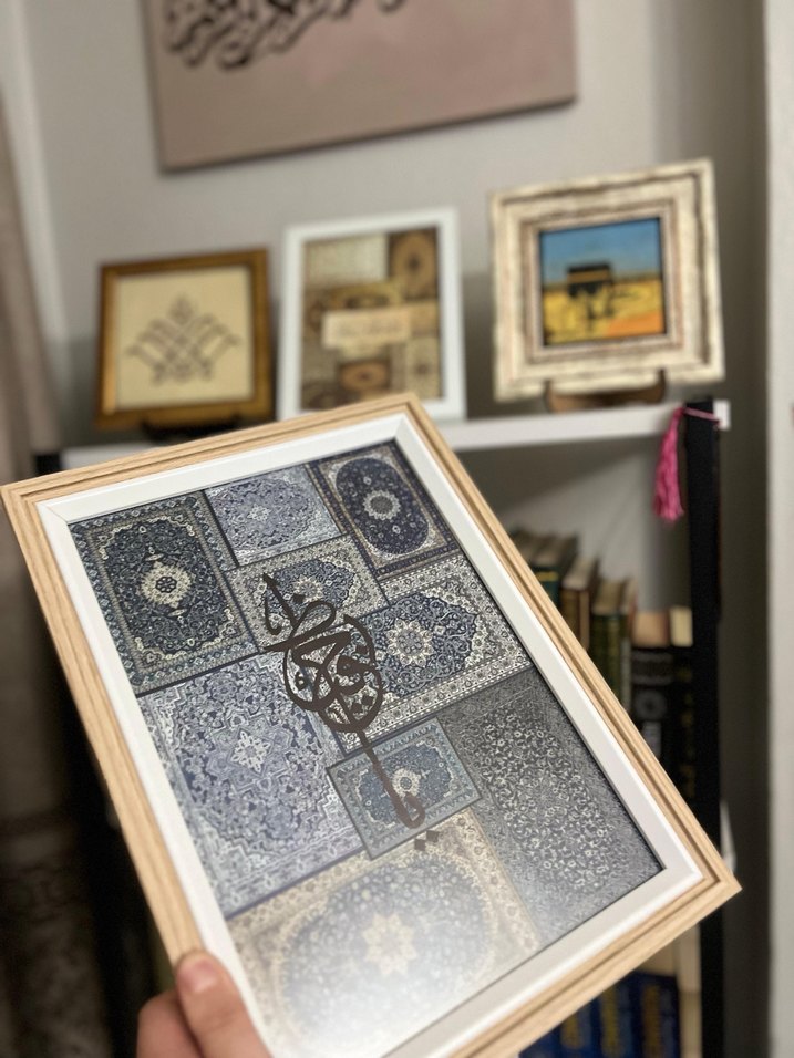 Ahşap çerçeveli el yazması tablo. - Görsel 2