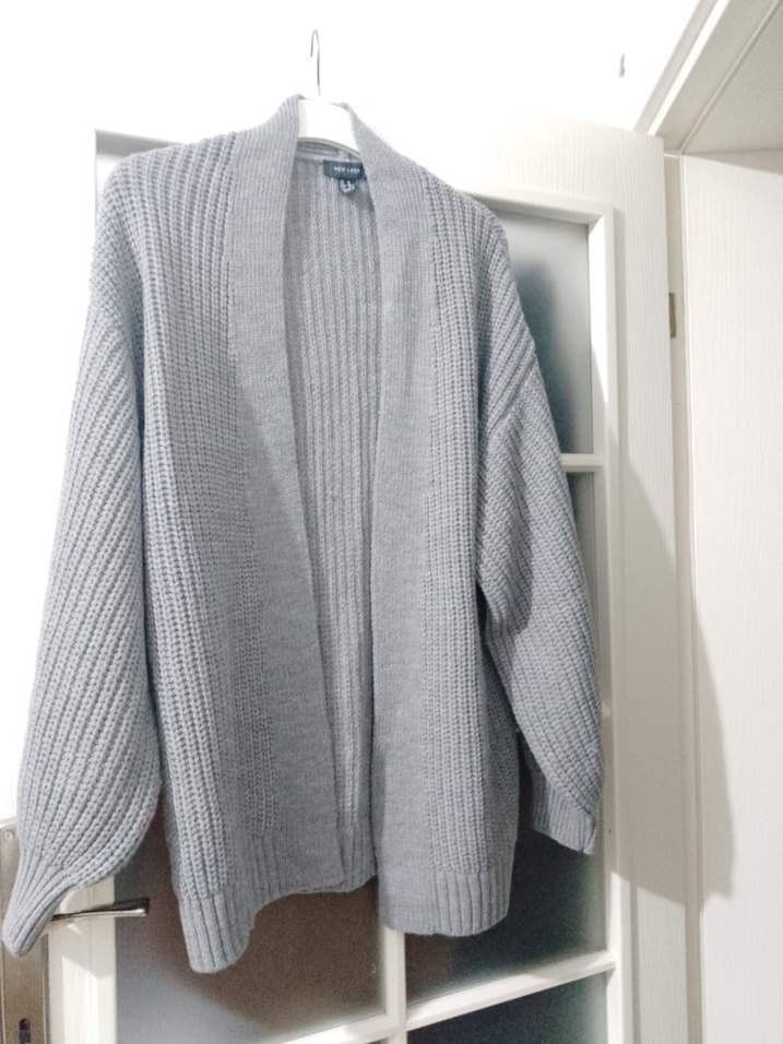 Gri Pastel Örgü Kadın Triko Kazak - Görsel 3