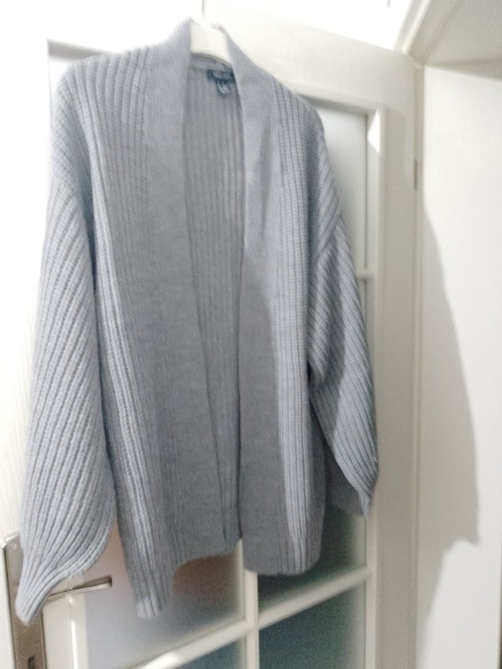 Gri Pastel Örgü Kadın Triko Kazak - Görsel 4