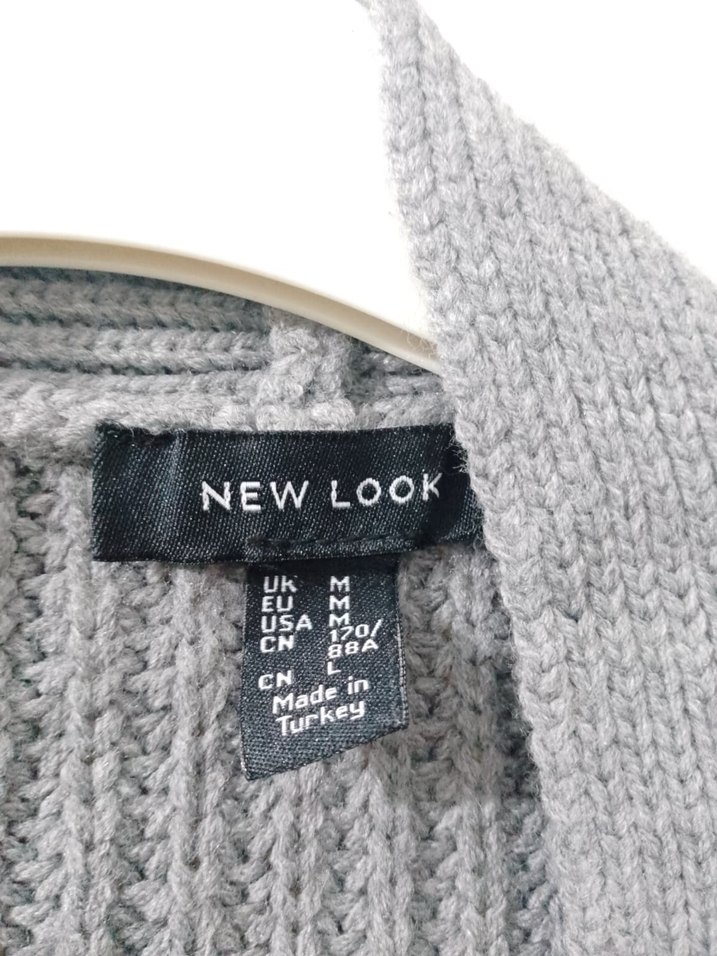 Gri Pastel Örgü Kadın Triko Kazak - Görsel 2
