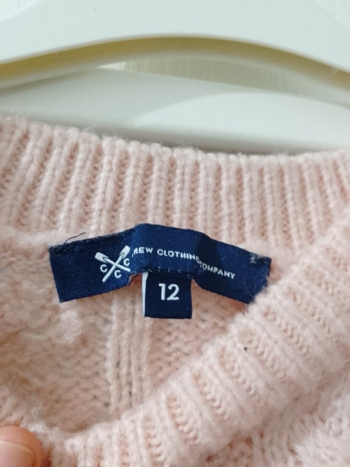 Pembe Örgü Kadın Triko Kazak - Görsel 3