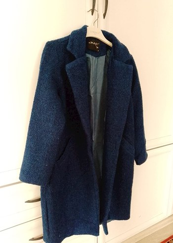 Mavi Kadın Yün Midi Kaban - Görsel 2